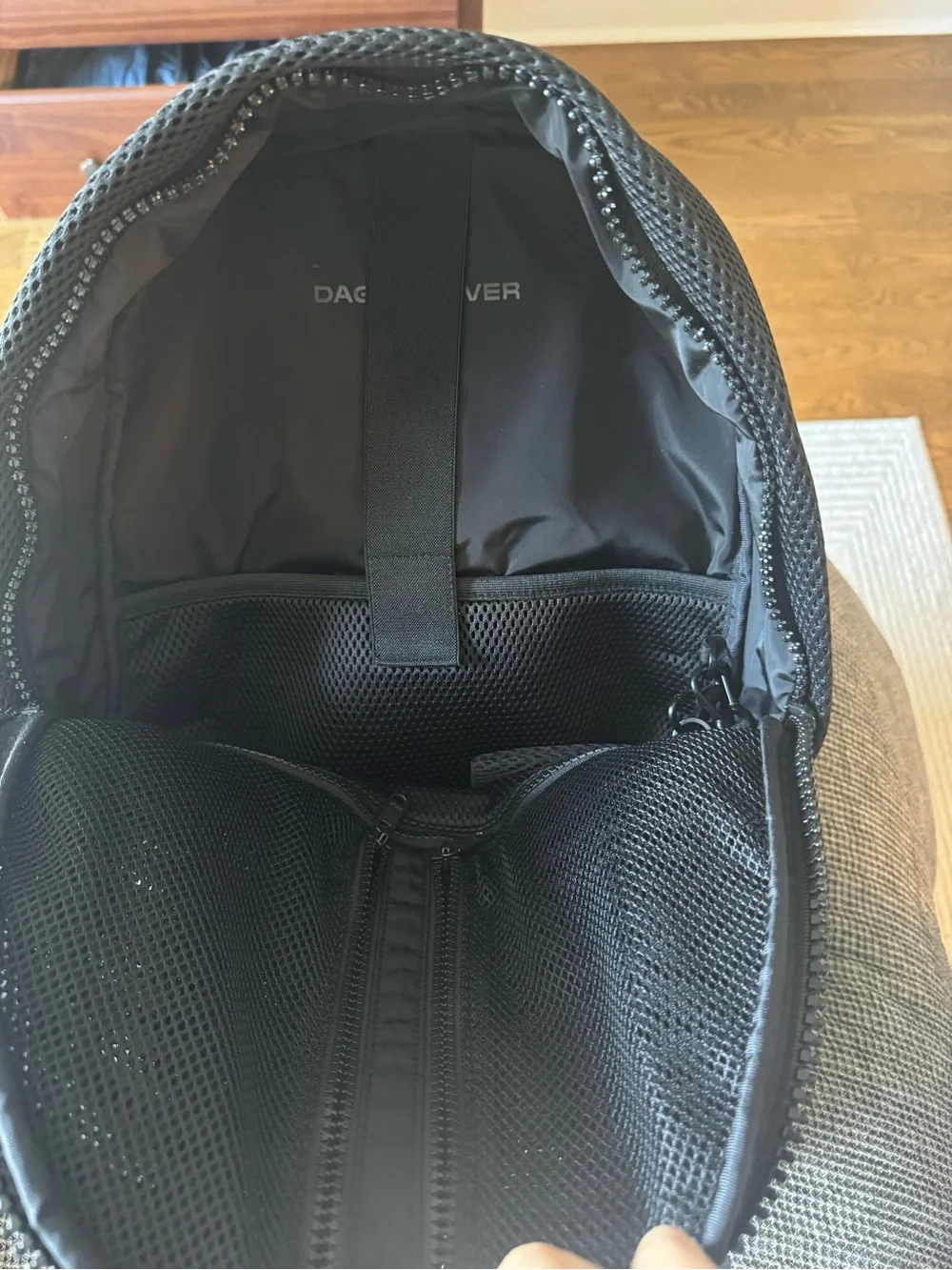 Dagne Dover Black Mesh Mini Backpack